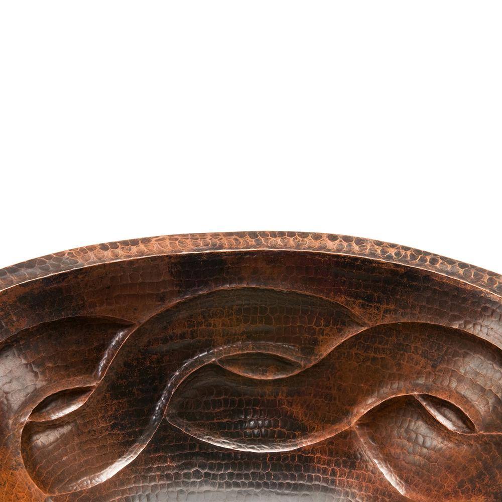 Premier Copper Products Under-Counter Oval Braid Hammered Copper Bathroom Sink in Oil Rubbed Bronze LO19FBDDB