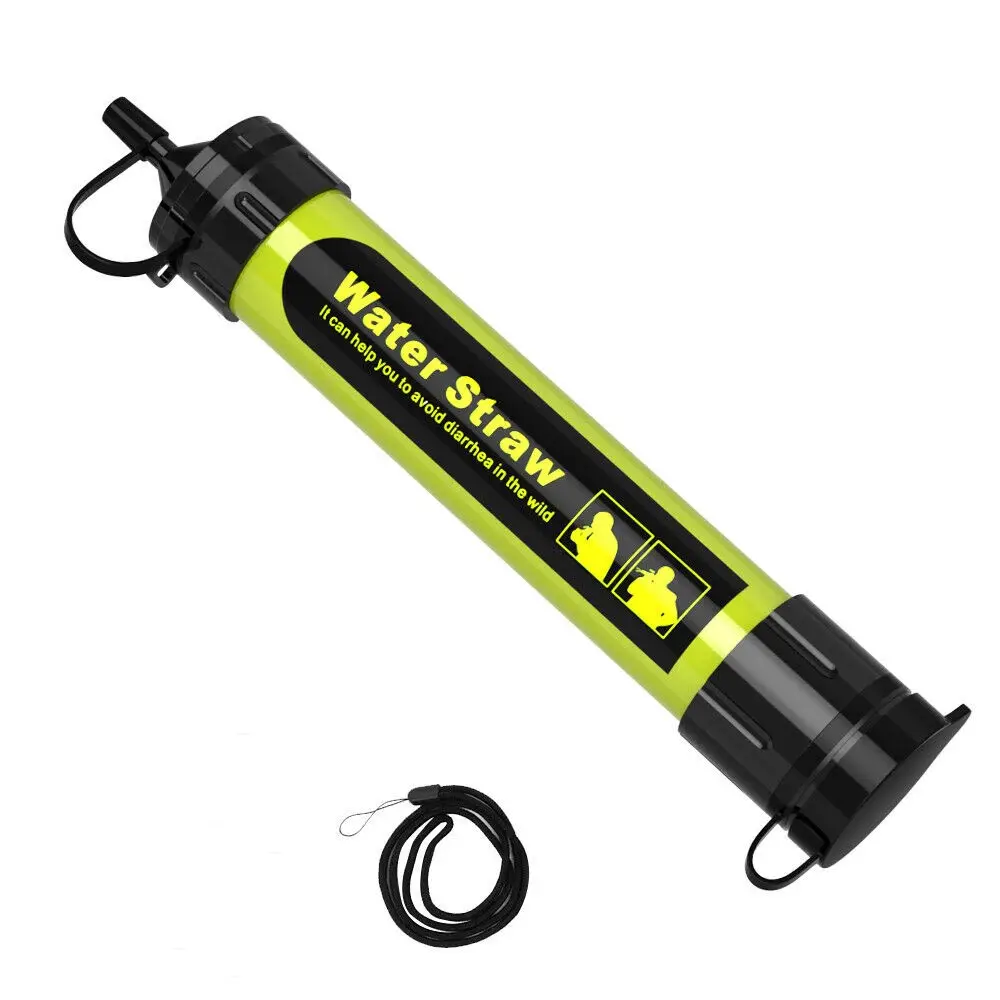 Portable 0.01 micron water filtration straw outdoor survival camping hiking personal water filter straw