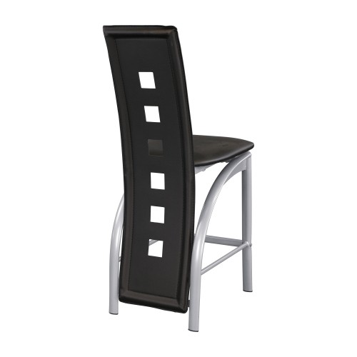 Set of 2pc Modern Style Counter Height Chairs Meta...