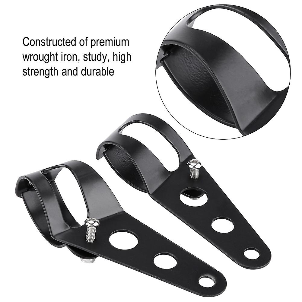 35-43mm Motorcycle Headlight Mount Bracket Fork Tube Clamp Kit Black For Chopper Cafe Racer