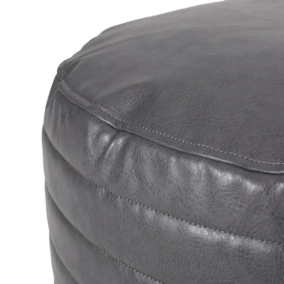 Baddow Contemporary Faux Leather Channel Stitch Re...