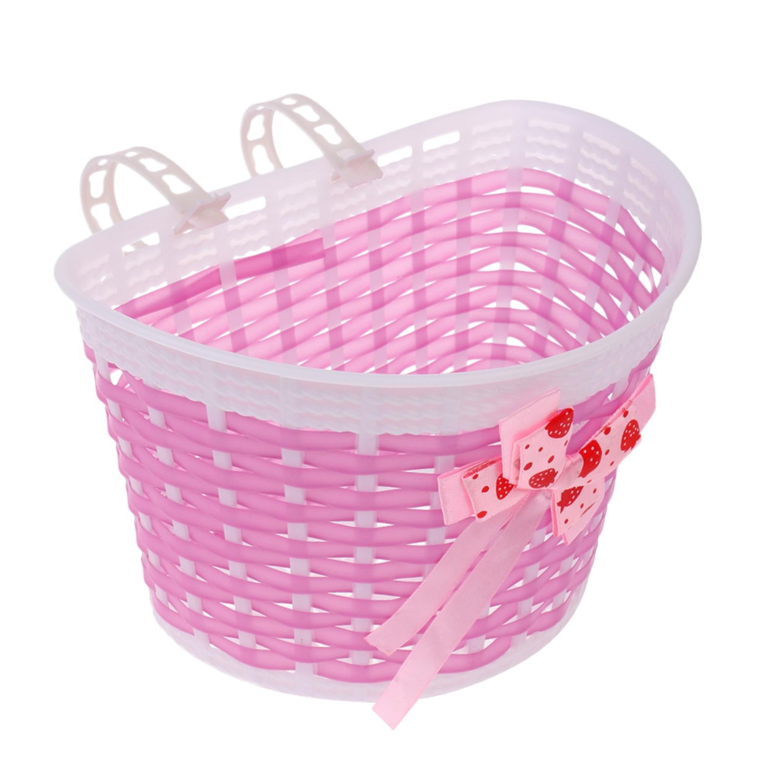 Girls Bike Front Basket Kids Shopping Holder Tricycle Handlebar Decor