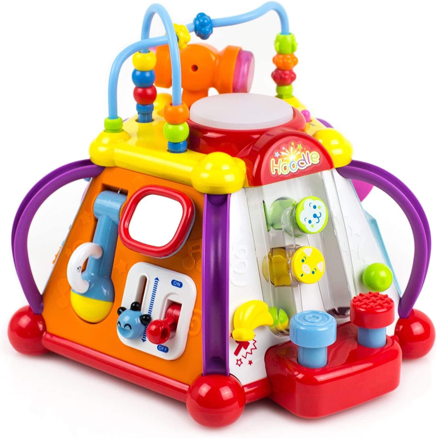 Toysery Baby Activity Center – Toddler Kids Learning and Skill Development Cube with Lights and Music. Enhance Skill Development with a 15 in 1 Game Functions Toy