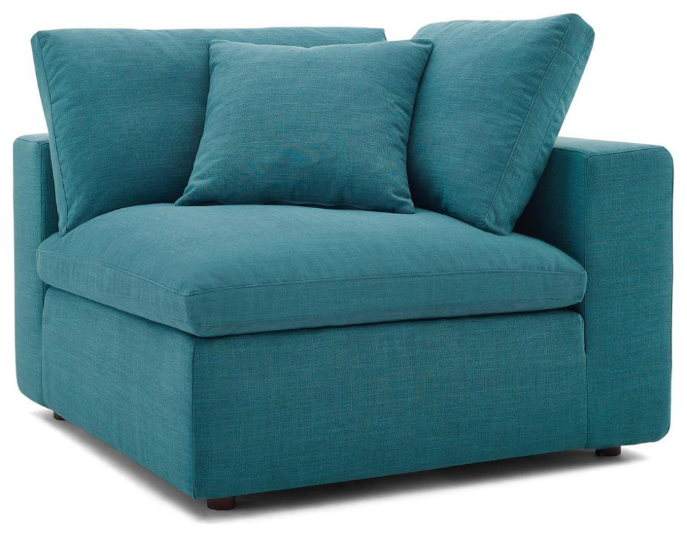 Commix Down Filled Overstuffed Corner Chair   Teal EEI 3319 TEA   Contemporary   Sofas   by BisonOffice  Houzz