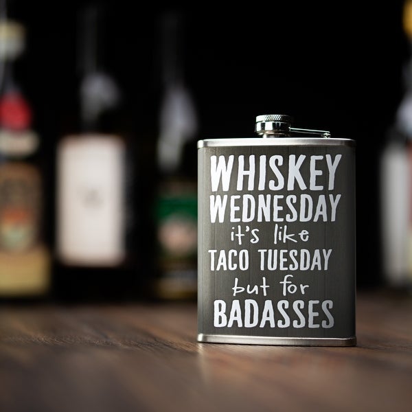 Whiskey Wednesday Stainless Steel 8 oz Liquor Flask