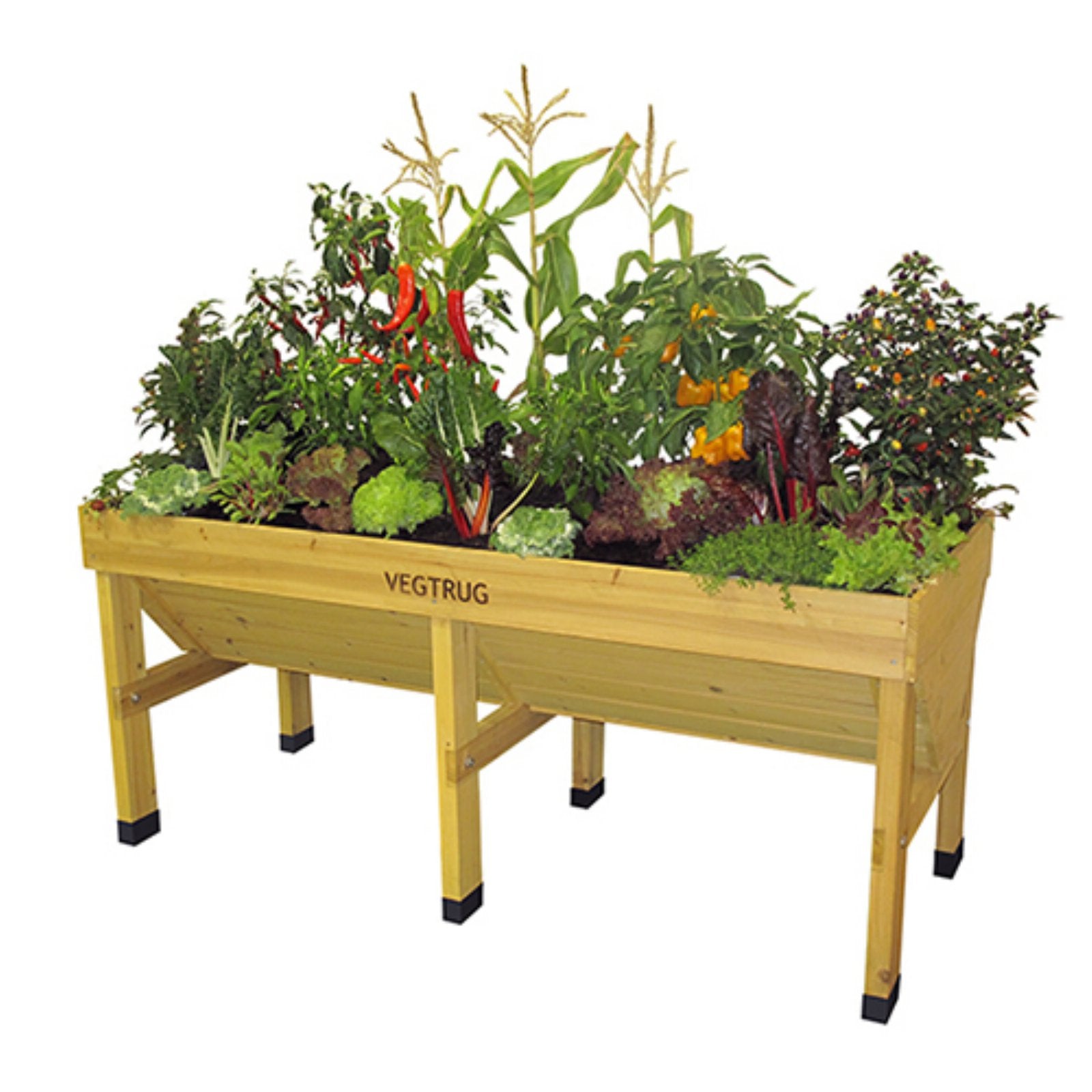 VegTrug Wood Elevated Planter Bed, Gray