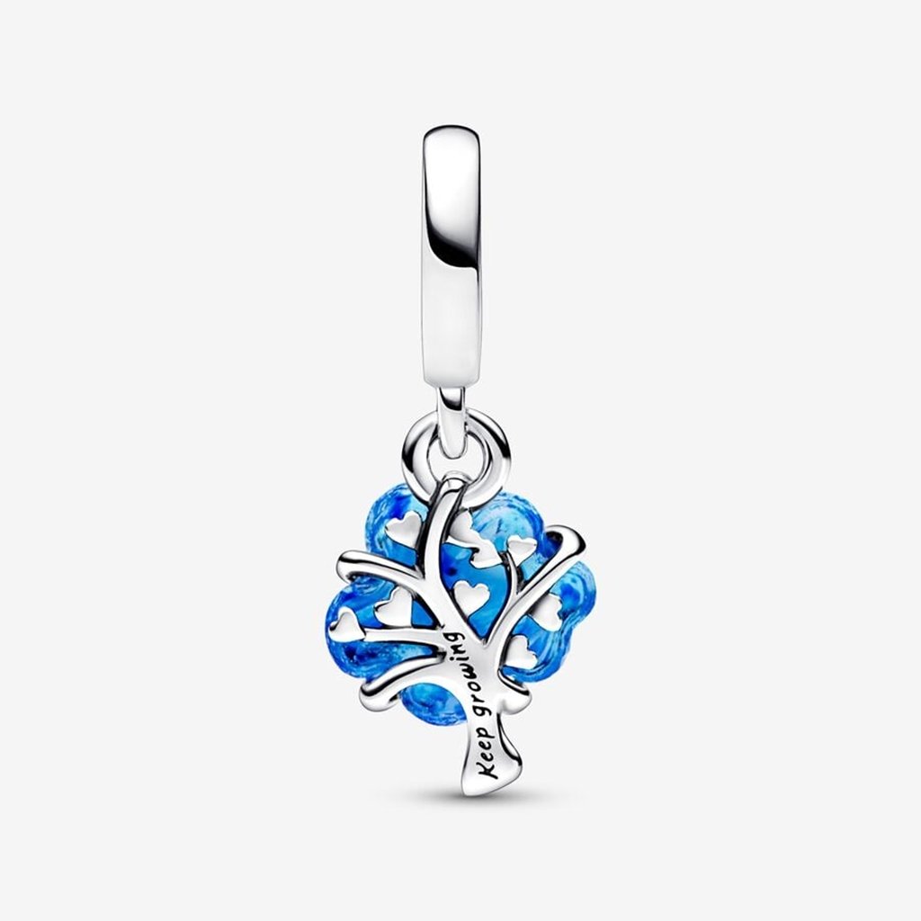 PANDORA  Blue Murano Glass Family Tree Dangle Charm