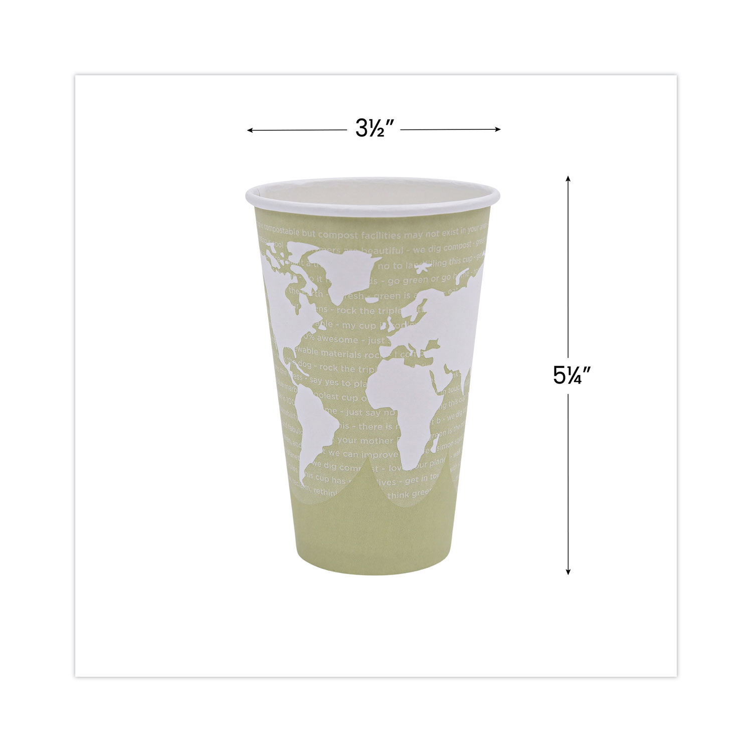 World Art Renewable and Compostable Hot Cups by Eco-Productsandreg; ECOEPBHC16WAPK