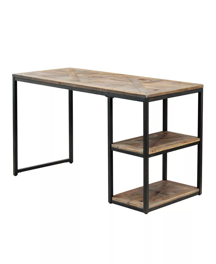 Southern Enterprises Gervi Reclaimed Wood Writing Desk Industrial Style