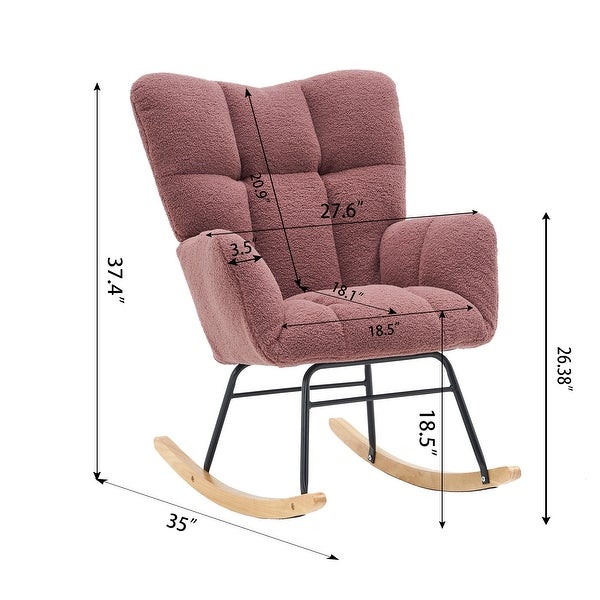 Teddy Fabric Tufted Upholstered Rocking Chair