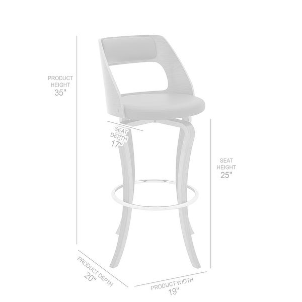 Grady Swivel Faux Leather and Walnut Wood Counter and Bar Stool