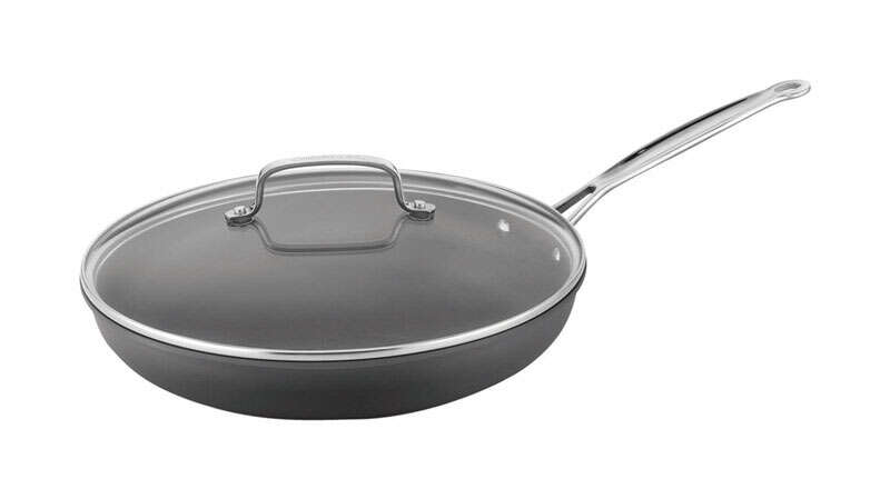 Cuisinart Chefs Classic Aluminum Skillet w/Lid 12 in. Black