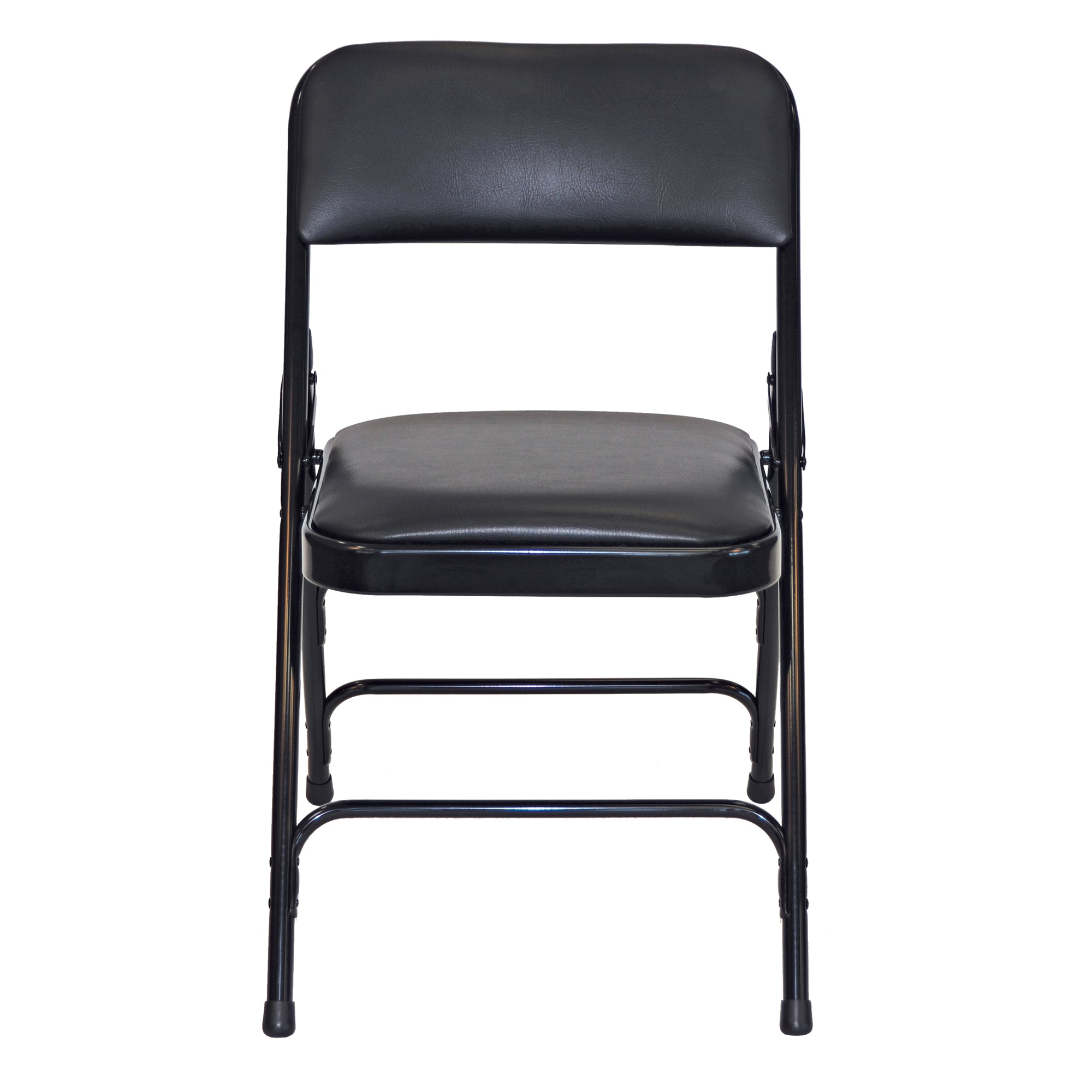 Chair - Rhino Vinyl Padded Metal Folding w/Triple Brace Quad Hinge - Black (4/Box)