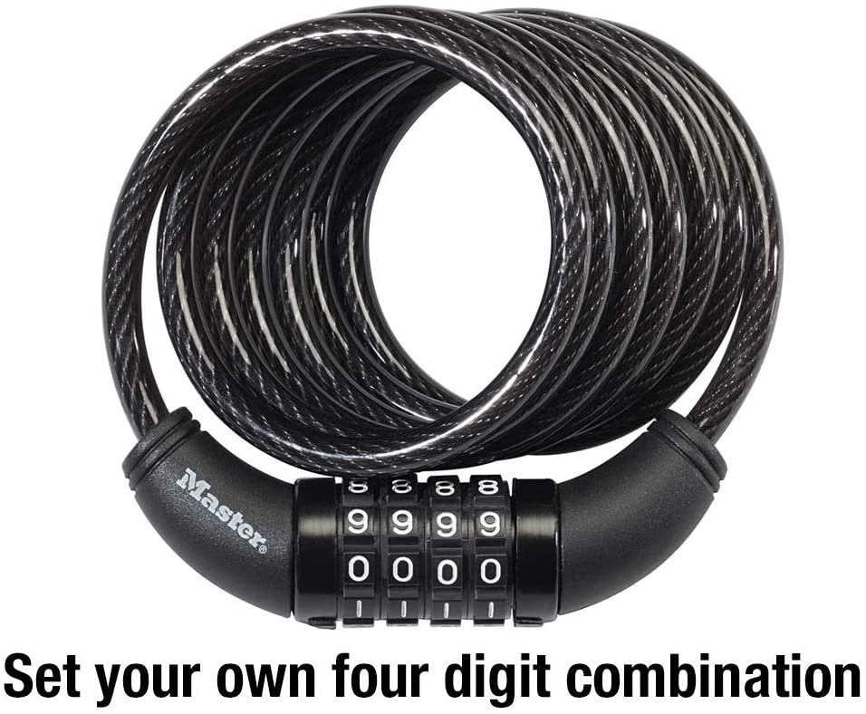 Master Lock 8114D Set Your Own Combination Bike Lock， 6 Feet Long， Black