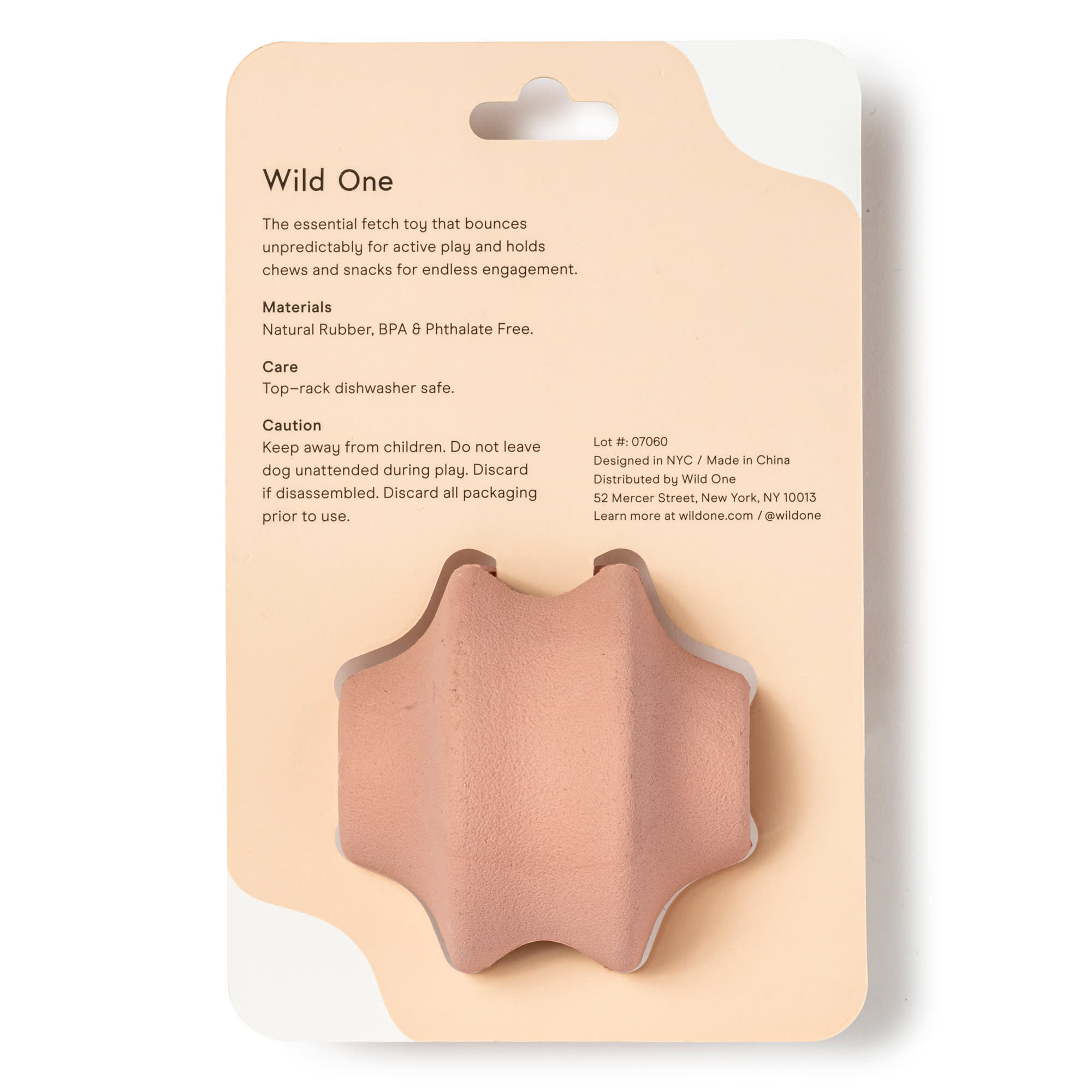 Wild One Blush Twist Toss Dog Toy， Small