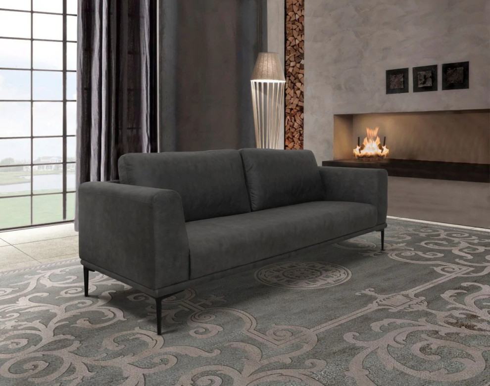 David Modern Dark Gray Loveseat   Midcentury   Loveseats   by Rustic Home Furniture Deco  Houzz