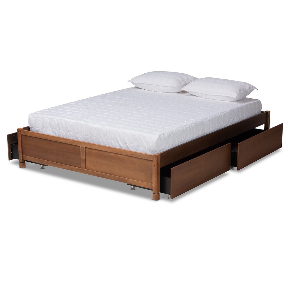 Yara Modern   Contemporary 4 Drawer Wood Storage Bed Frame(Platform)