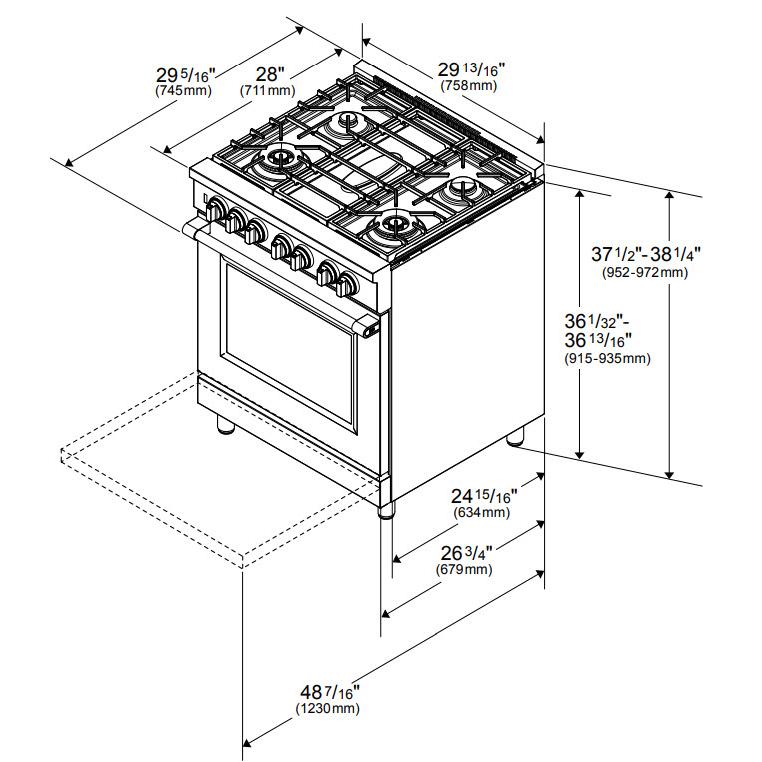 beko 30-inch Freestanding Dual Fuel Range with Twin Turbo Convection Technology PRDF34552SS