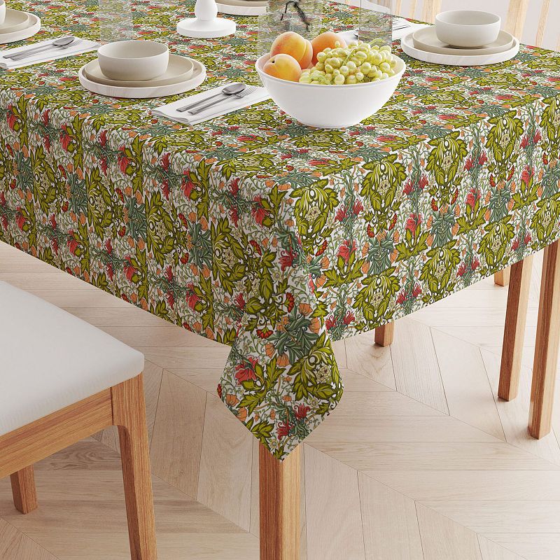 Rectangular Tablecloth， 100% Cotton， 52x104， Floral 38