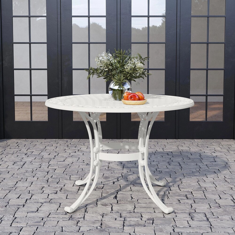 Homestyles Sanibel White Aluminum Outdoor Dining Table   42\