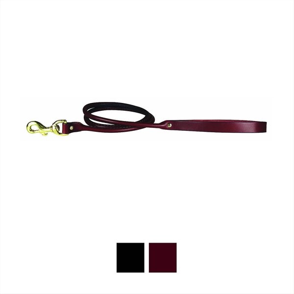 OmniPet Round Latigo Leather Dog Leash， 4-ft