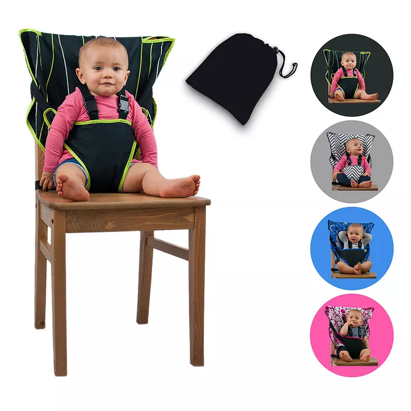 Cozybaby Portable Washable Travel Cloth Easy Seat High Chair， Black / Green