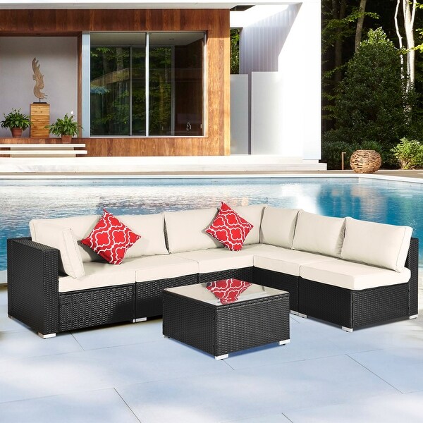 3 Pieces Outdoor Furniture Sofa Set with Large Storage Box - Overstock - 34485142