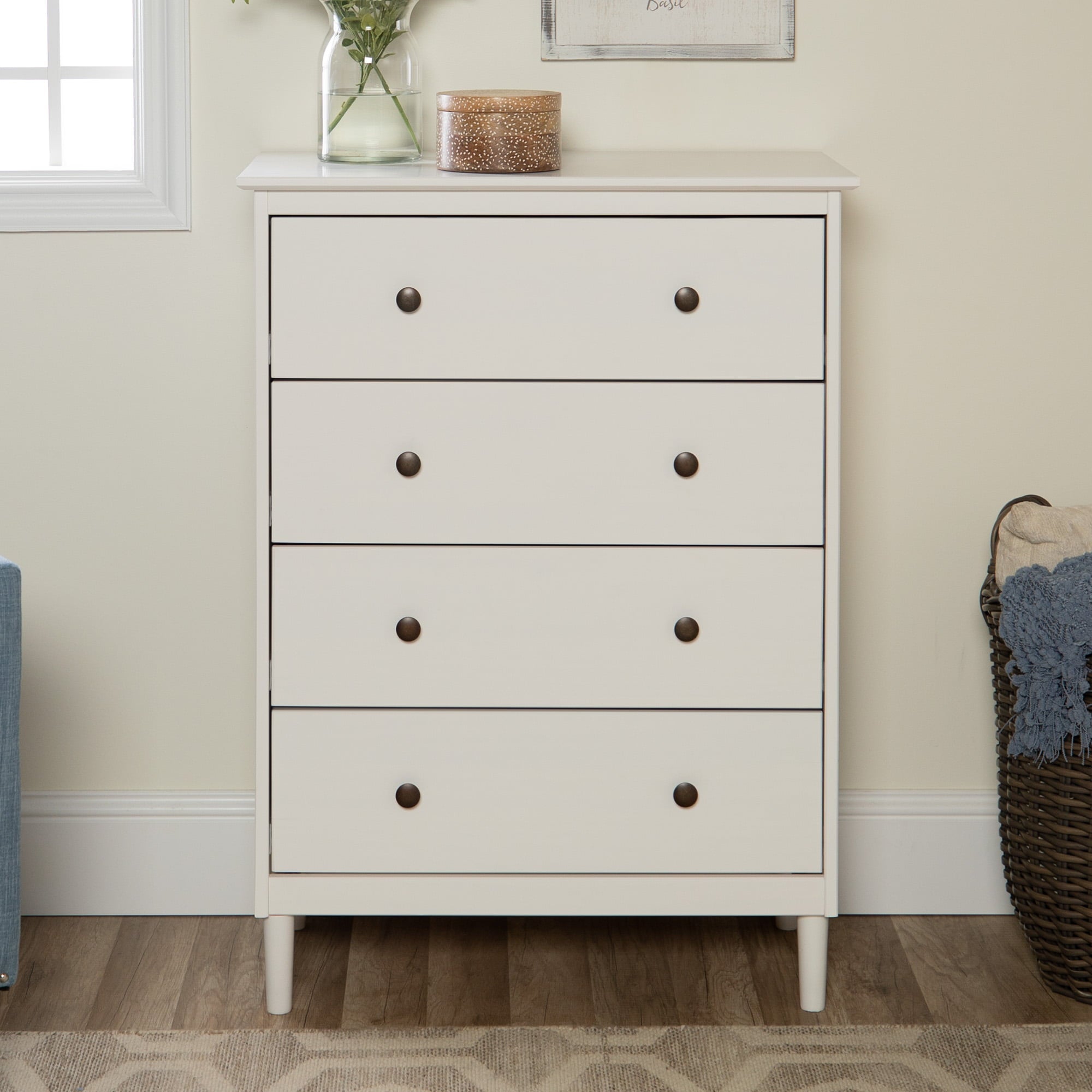 Bellamy Studios Jules 4-Drawer Solid Wood Dresser, White