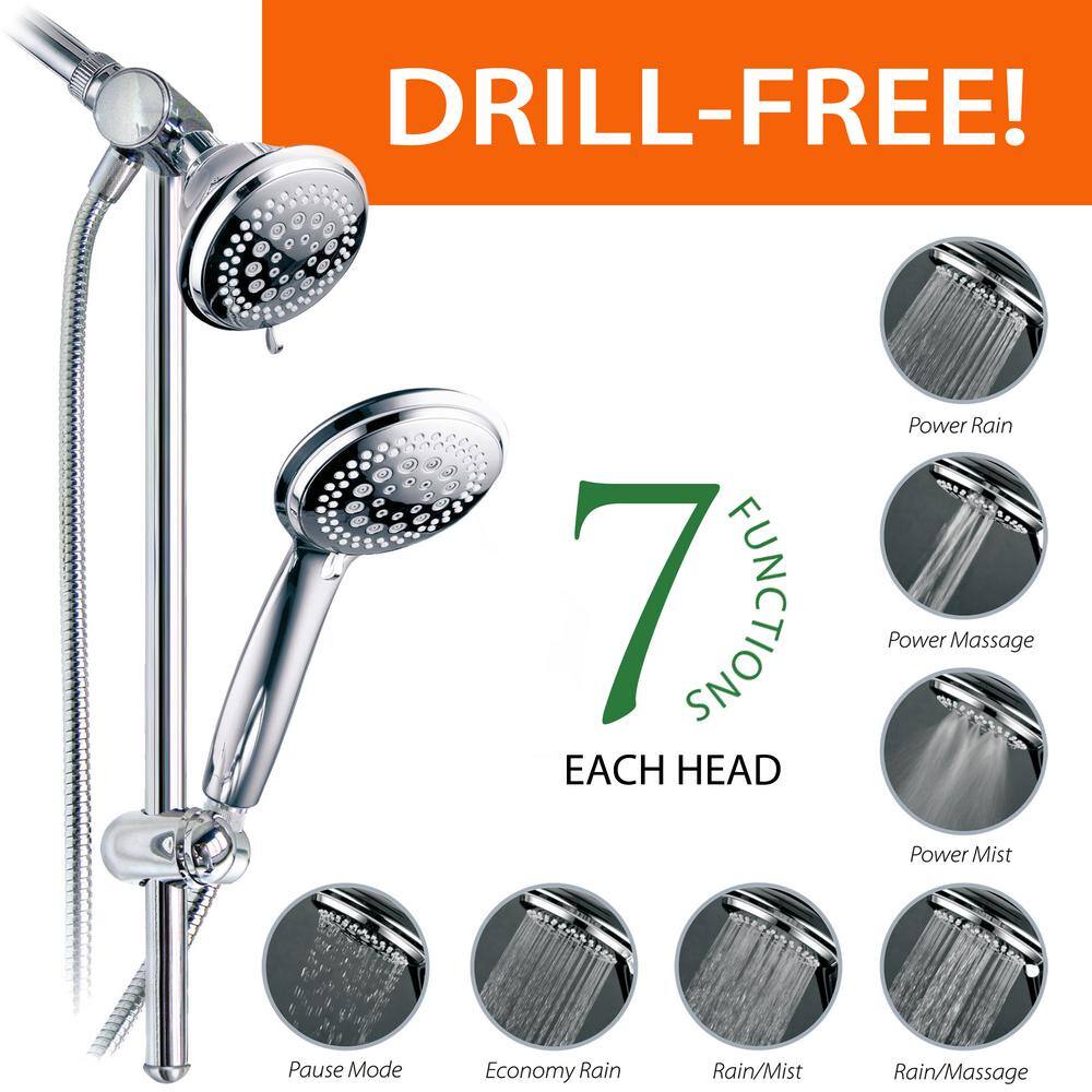 Dream Spa 36-spray 4 in. Dual Shower Head and Handheld Shower Head with Body spray in Chrome 1456