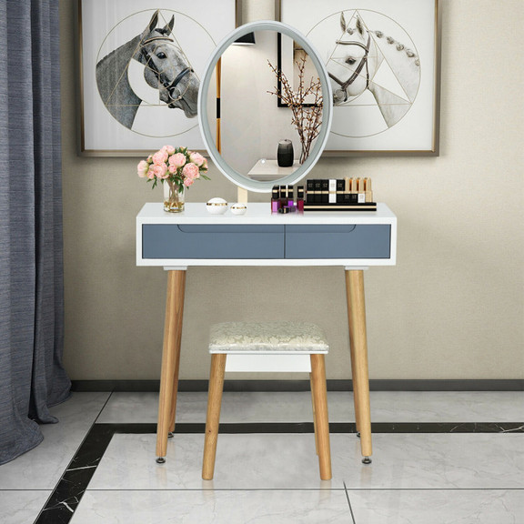 Costway 06825394 Touch Screen Vanity Makeup Table ...