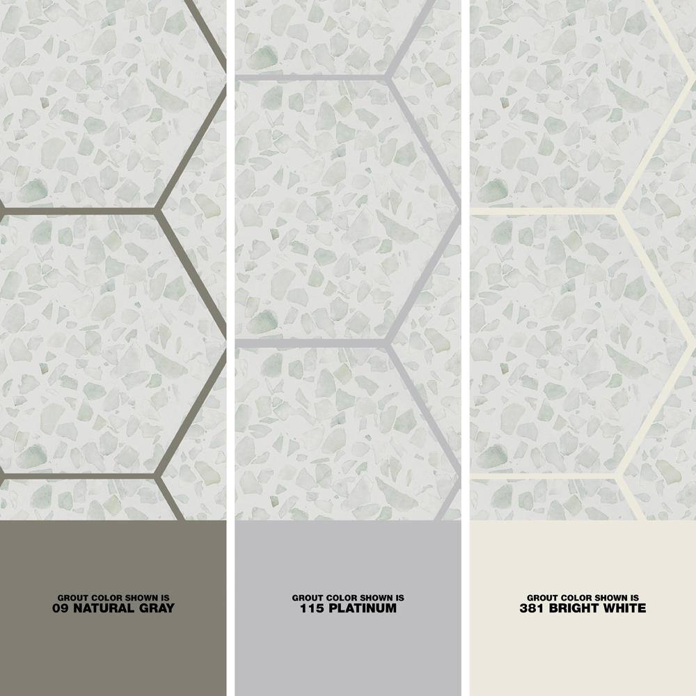 Ivy Hill Tile Fusion Hex Green Terrazzo 9.13 in. x 10.51 in. Matte Porcelain Floor and Wall Tile (8.07 sq.ft.  Case) EXT3RD106051