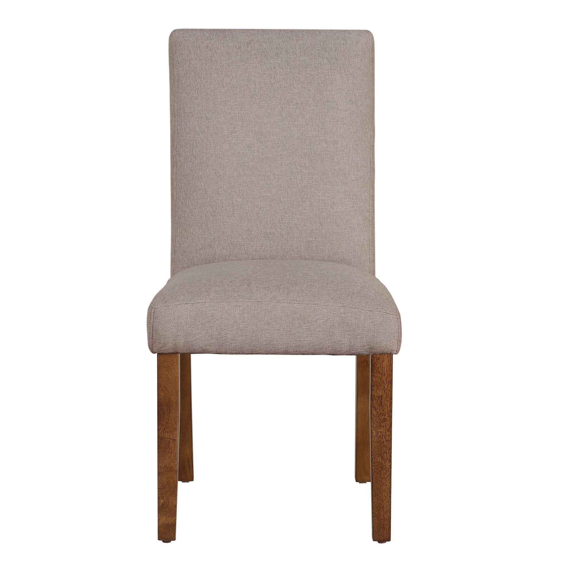 DHP Linen Upholstered Parsons Chairs, Set of 2, Taupe/Pine