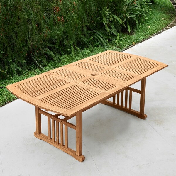 Cambridge Casual Leon Teak Patio Extendable Dining Table