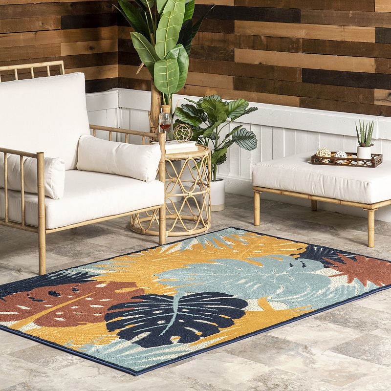 nuLoom Alannah Tropical Border Indoor/Outdoor Area Rug