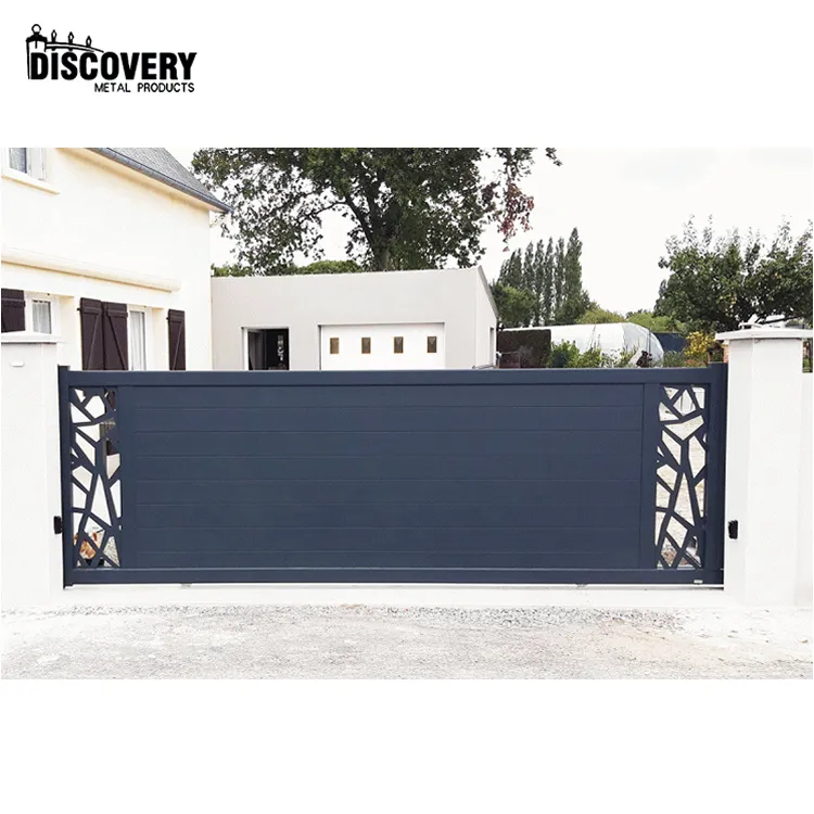 Aluminum automatic system courtyard aluminum sliding gate for driveway