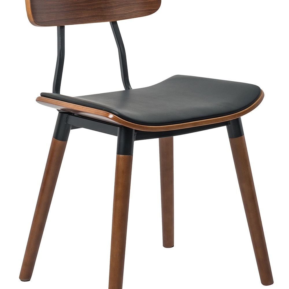 Bentwood Modern Dining Chair with PU leather seat and Wooden legs  Set of 2/4   N/A