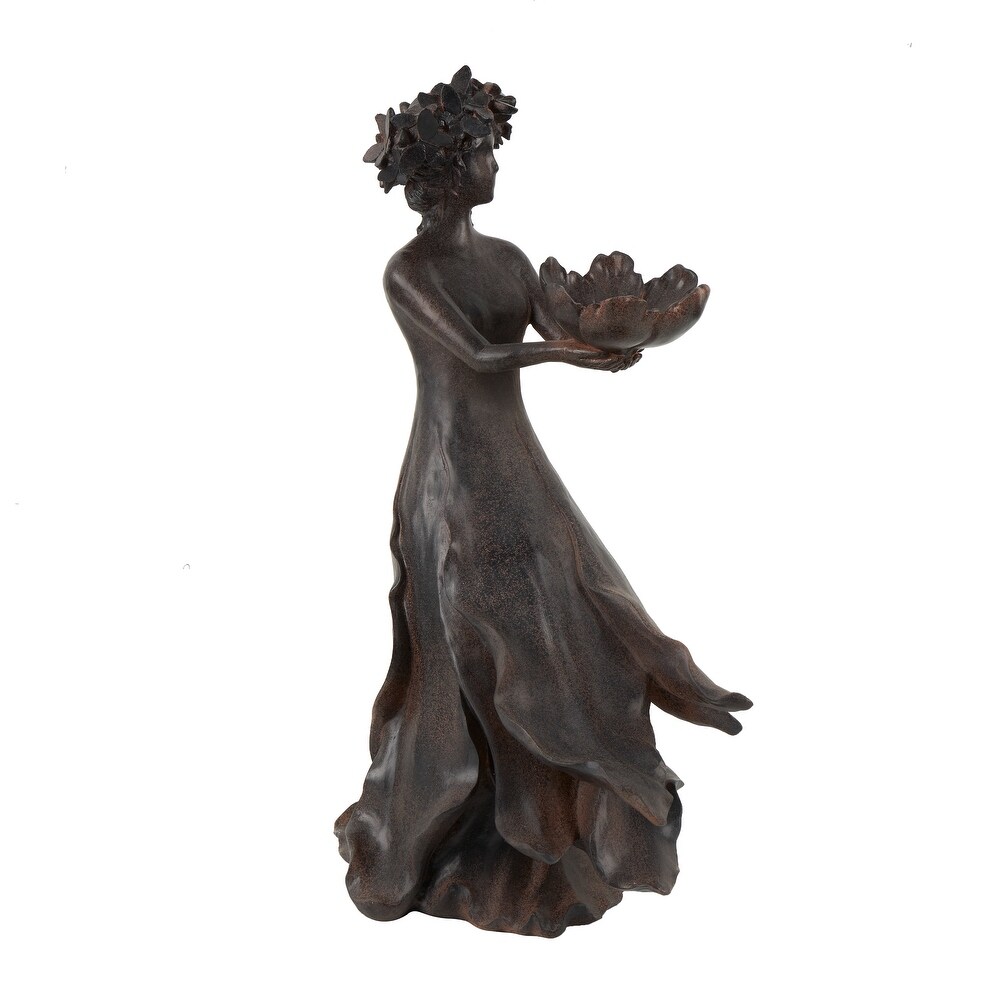 Dark Gray Resin Woman Sculpture