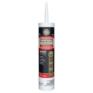 GE Paintable Silicone Supreme 9.5 oz. White Kitchen and Bath Sealant 2867507