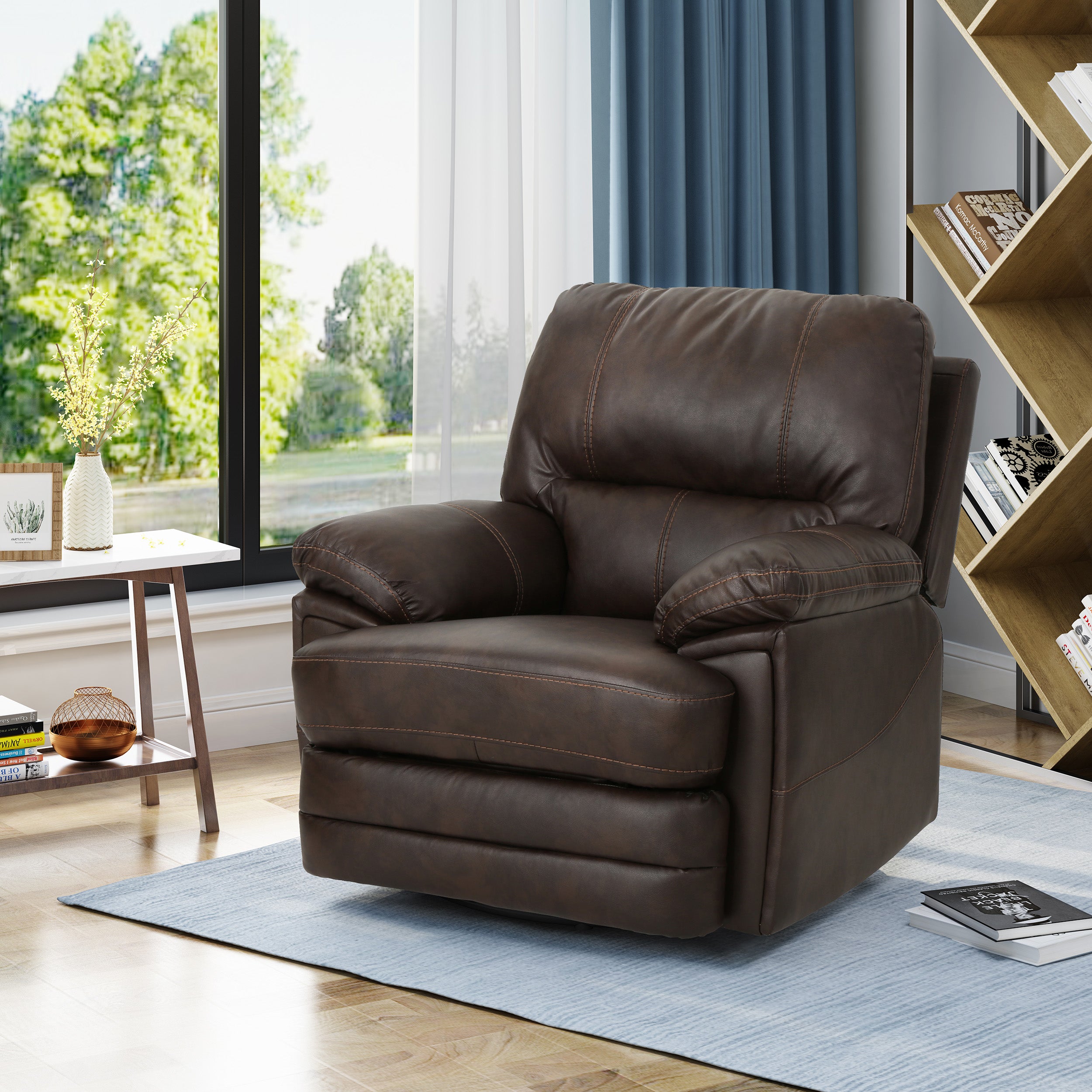 Laurent Bubba Leather Swivel Power Recliner