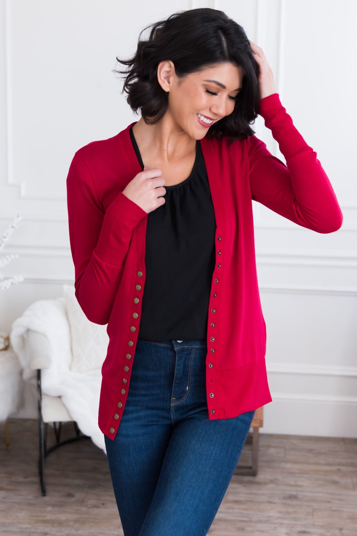 Free Soul Modest Button Cardigan