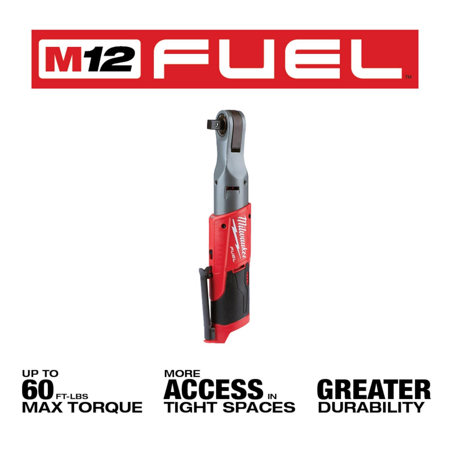 MW M12 FUEL 12 V 1/2 in. Brushless Cordless Ratchet Tool Only