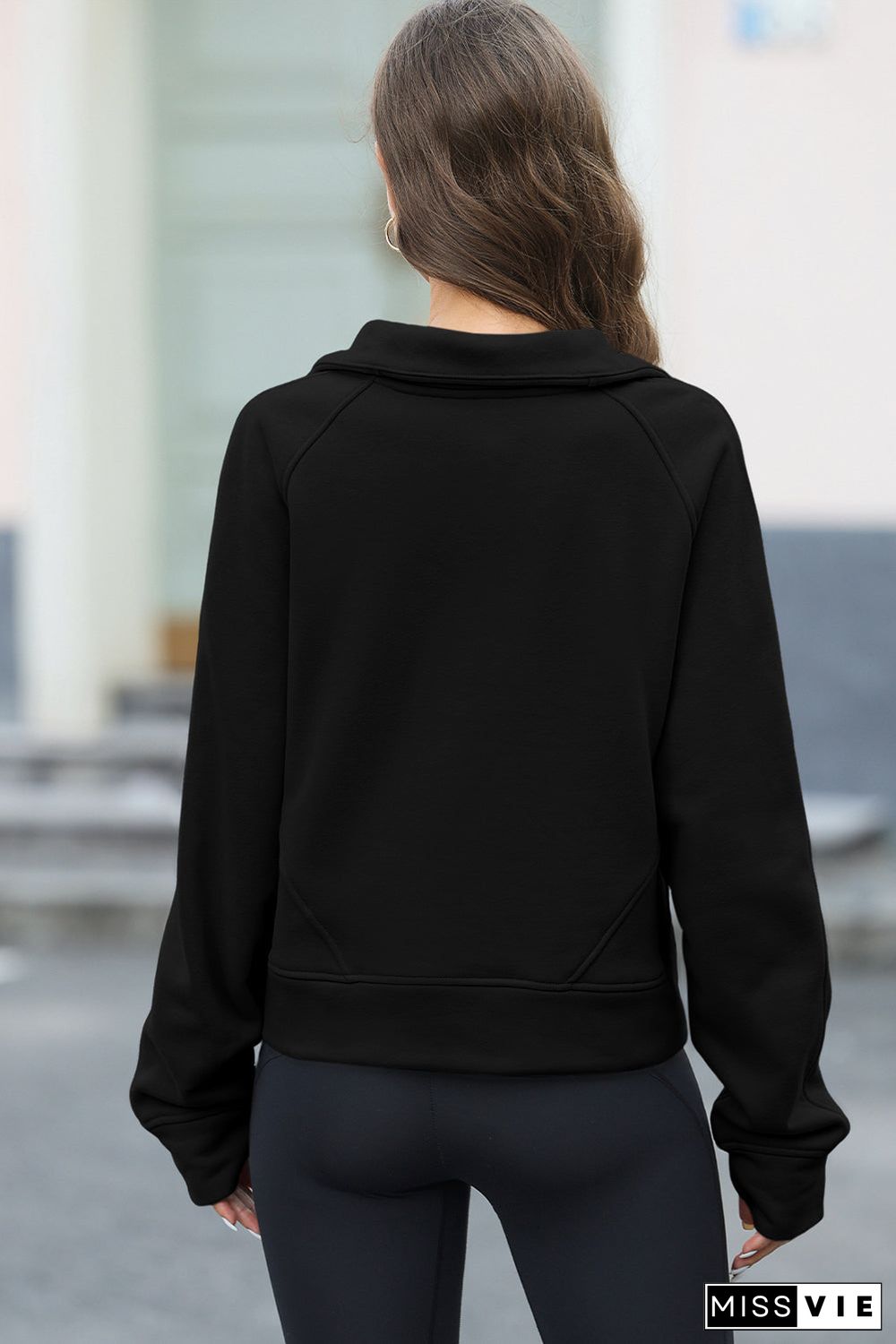 Half Zipper Kangaroo Pocket Sweatshirt