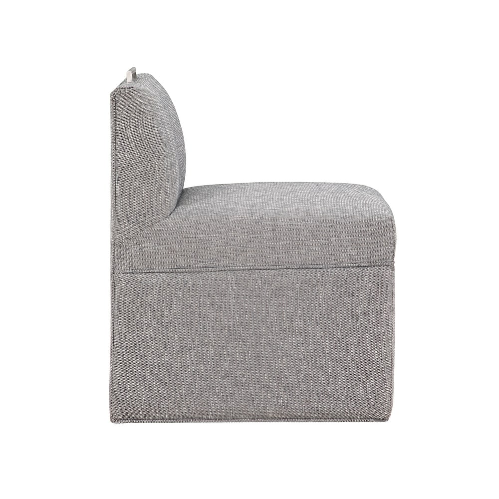 Modern Upholstered Castered Chair in Ashen for Kitchen Counter and Dining Room