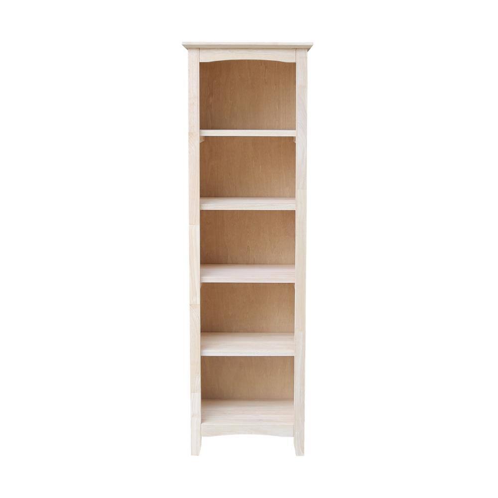 International Concepts Brooklyn 60 in. Unfinished Wood 5 Shelf Standard Bookcase with Adjustable Shelves SH-18260A