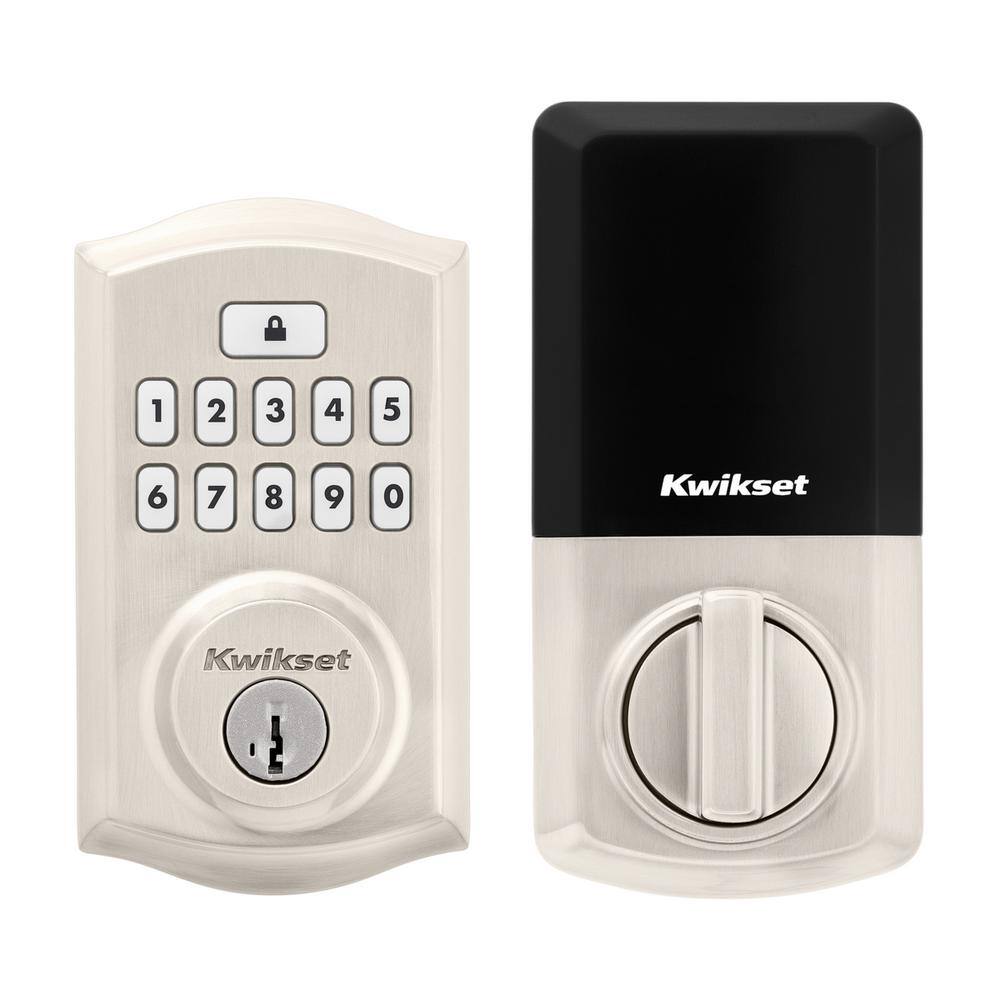 Kwikset SmartCode 260 Traditional Satin Nickel Keypad Electronic Deadbolt Feat SmartKey and Hancock HallCloset Knob Combo Pack 9260TRL720H15RB