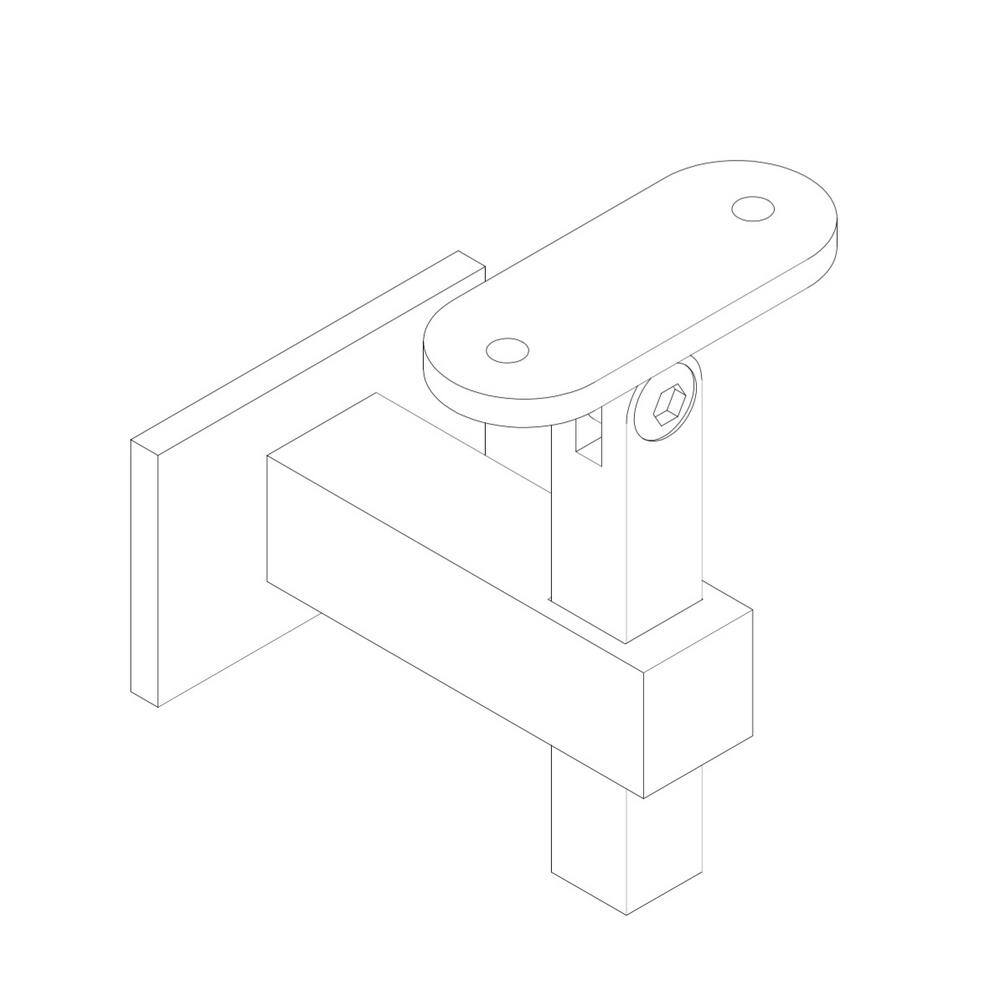 Square With Flat Bottom 2.5 in. Stainless Steel Handrail Wall Bracket HBWA.008