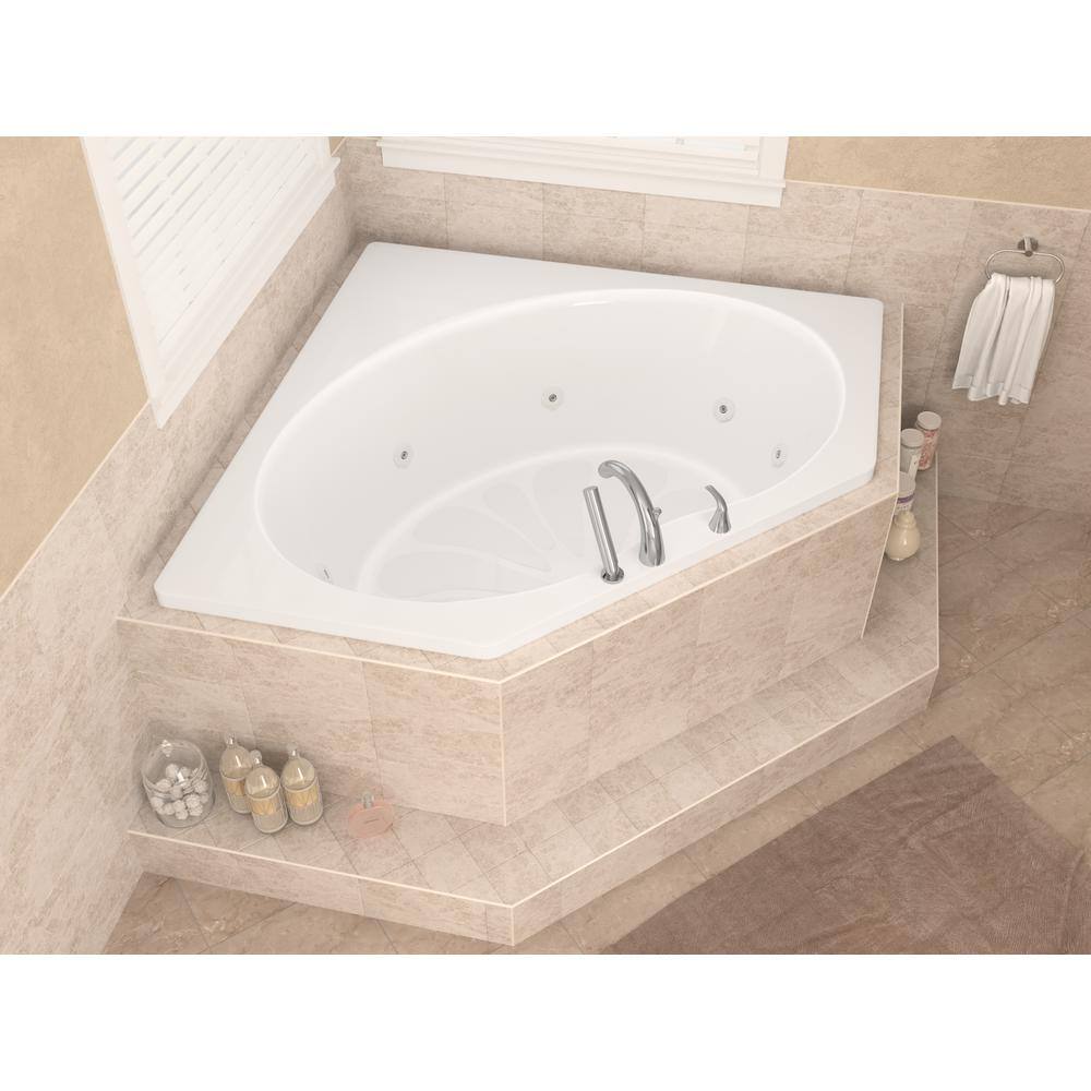 Universal Tubs Carnelian 5 ft. Center Drain Whirlpool Tub in White HD6060EWR