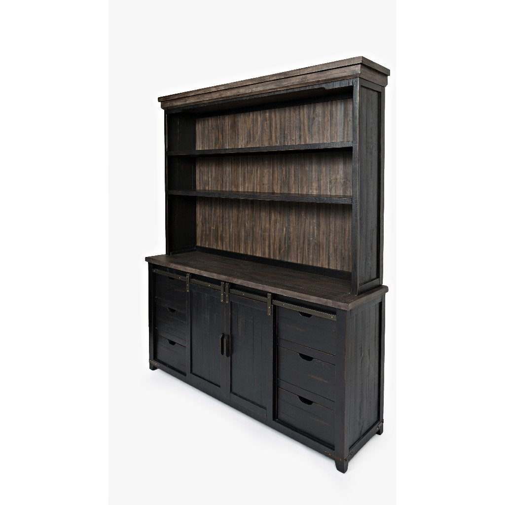 Loft Server & Hutch Set in Black