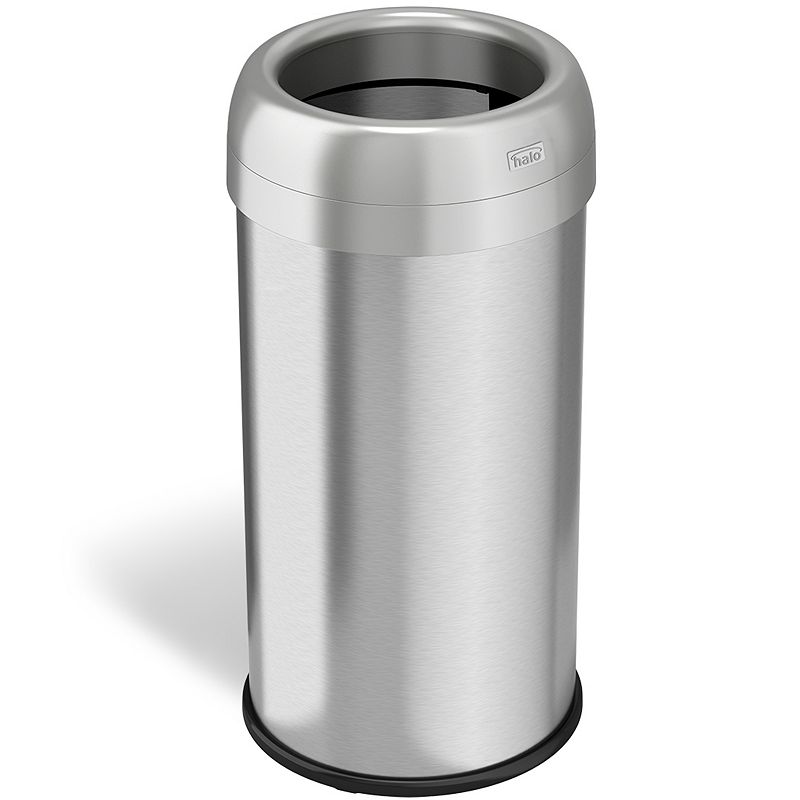 Halo 16-gallon Dual-Deodorizer Round Fingerprint-Proof Stainless Steel Trash Can