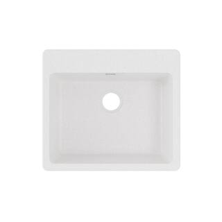 Elkay Quartz Classic White Quartz 25 in. Single Bowl Drop-In Kitchen Sink ELG2522WH0